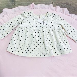 NWT BabyGAP velour polka dot top